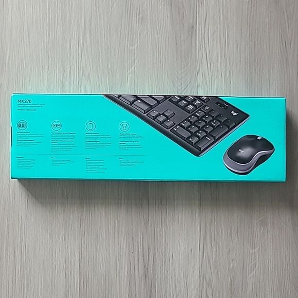 Logitech NWT MK270 Wireless Keyboard Mouse Combo Black Gray Electronics Tech - Picture 3 of 4